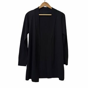 Woolx Womens Merino Wool Macie Open Cardigan Size S Black Cozy Layers Lounge